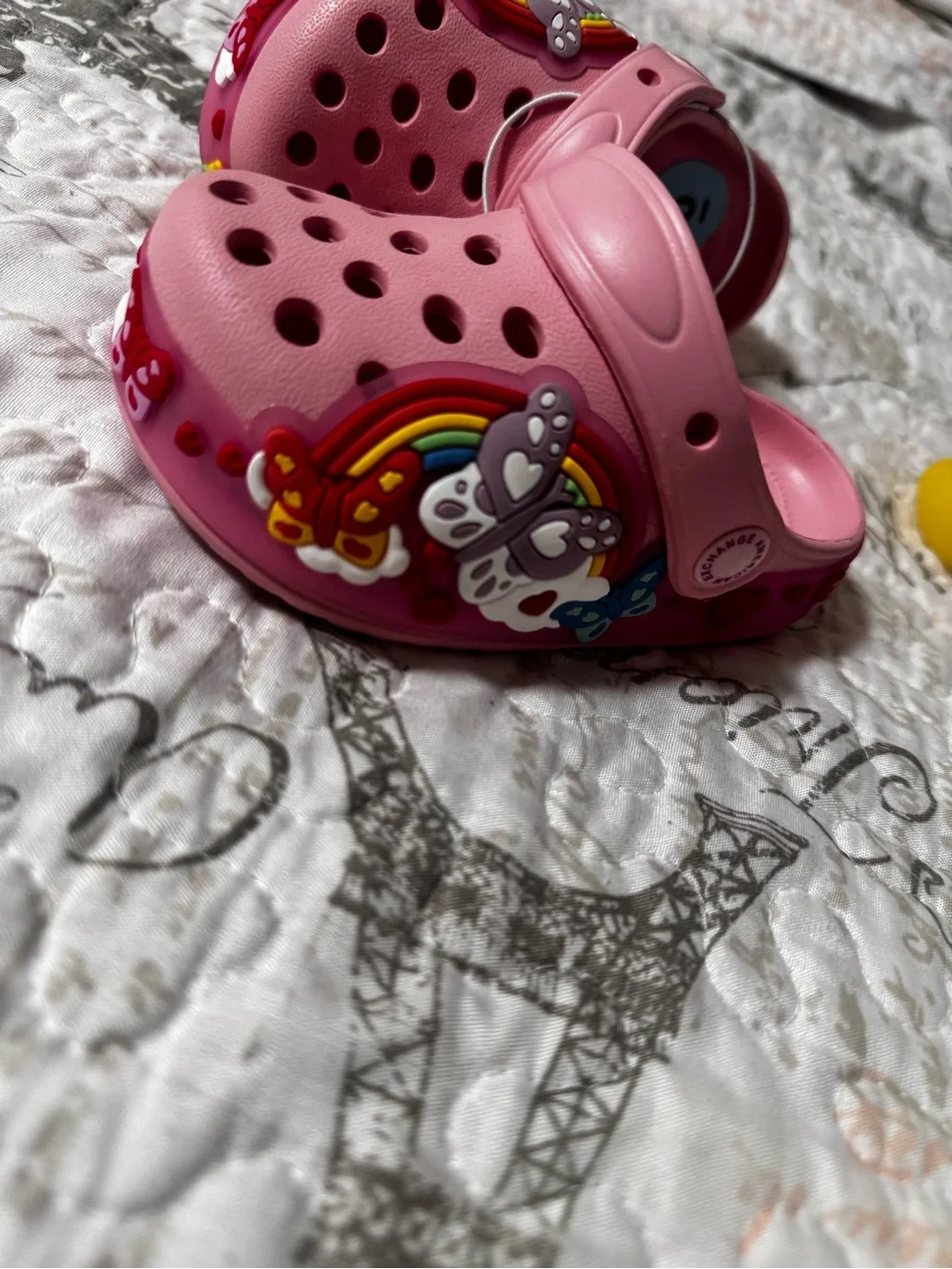 American Exchange Pink Kids' Rainbow & Butterfly Clog Sandals